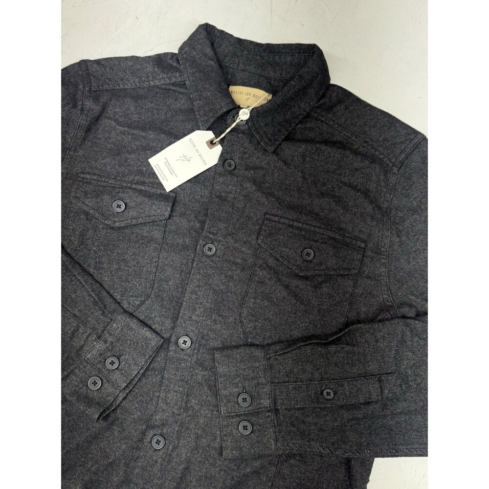 Weston Jon Boucher Cotton Long Sleeve Button-Down Shirt Dark Gray/Black Mens L